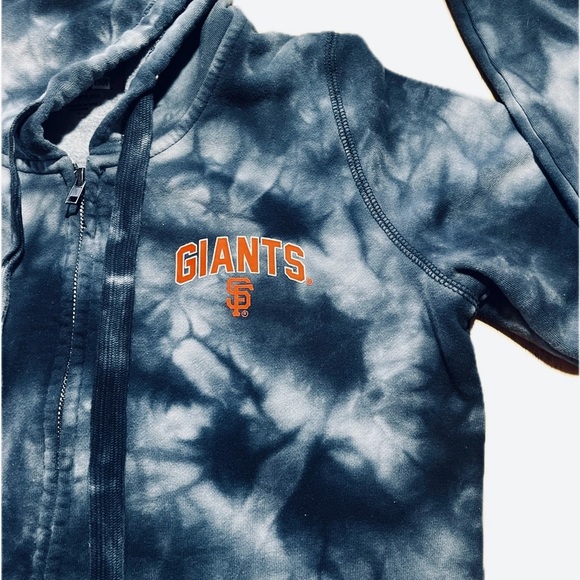 Giants Blue & Grey Tie Dye Hoodie Small Full Zip - Picture 2 of 6
